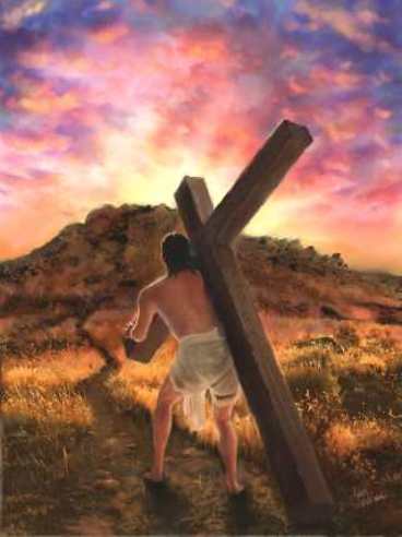 nailing jesus to cross. Jesus and cross on Calvary
